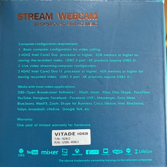 Vitade HD Webcam 1080P with Microphone & Cover Slide - Picture 6 of 12